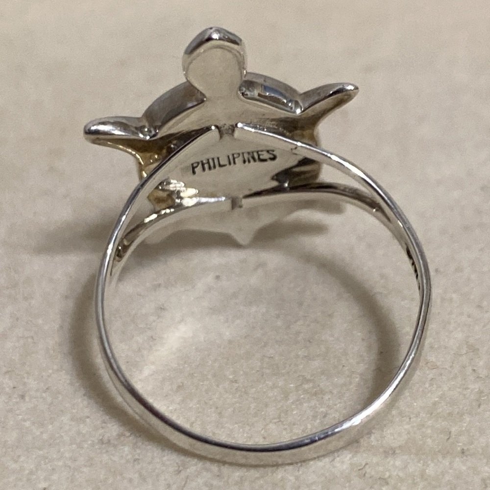 *SOLD*Vintage Navajo Sterling Silver Turtle Inlay Ring - Picture 6 of 12